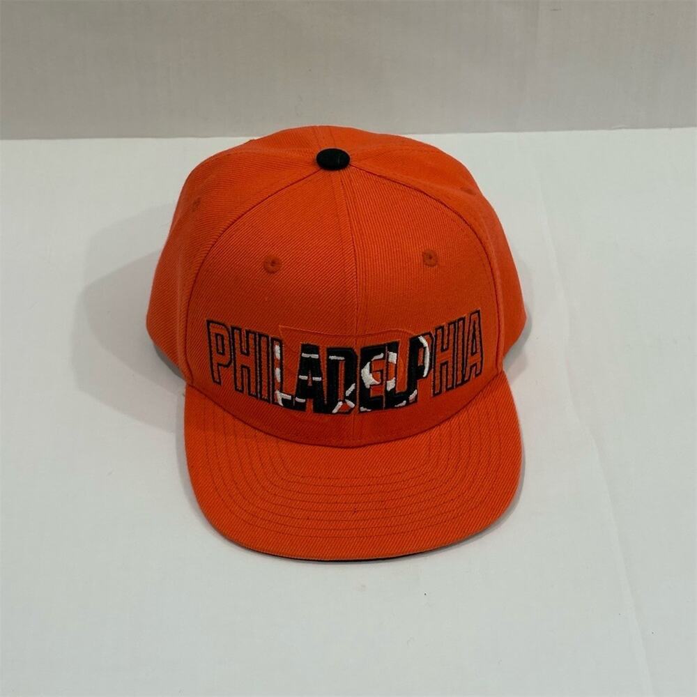 Philadelphia Flyers Hat Cap Unisex One Size Orange Snapback Flat Brim Youth